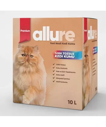 Allure Aktif Karbonlu Tozsuz Topaklanan Kedi Kumu 10 Lt