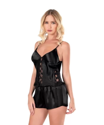 Arias Closet Fildişi Saten Babydoll Şort Takımı