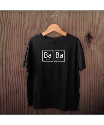 Babalar Günü Baskılı T-shirt - Siyah