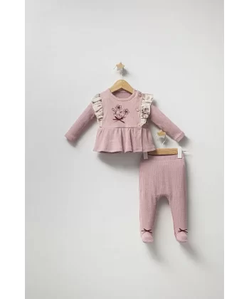 Baby Vintage Rose Zıbın Takım  Gül Kurusu