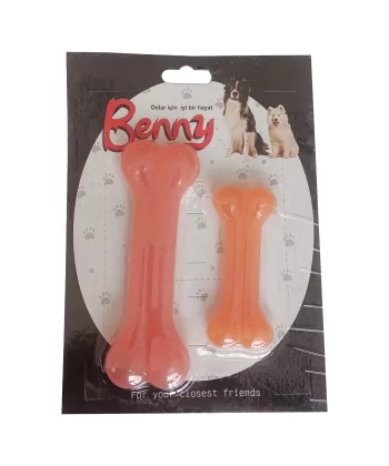 Benny Köpek Oyuncağı İkili Kemik 9 cm-14 cm Turuncu