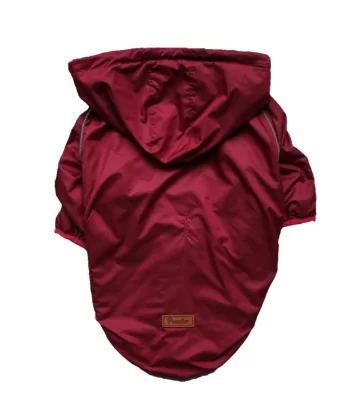 Bordo Maroon Raincoat Mont Büyük Irk Yağmurluk Köpek Kıyafeti 7XL