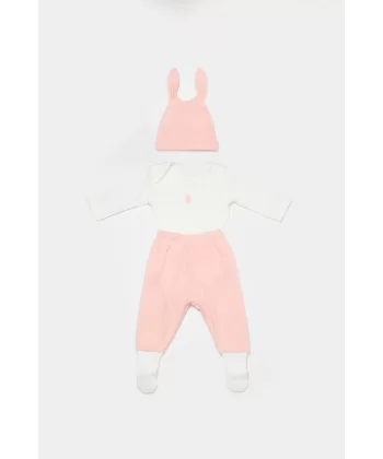 Bunny 3lü Bebek Takım  Pembe