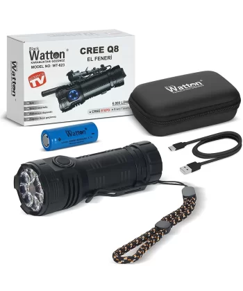 Cree Q8- Xpg 8+1 Led  Şarjlı El Feneri  Wt-623