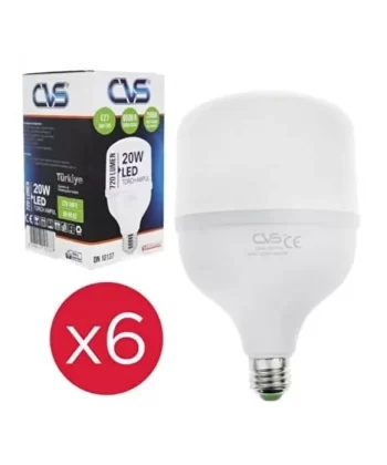 Cvs 6 Adet 20 W Jumbo Torch Led Ampul Beyaz Işık