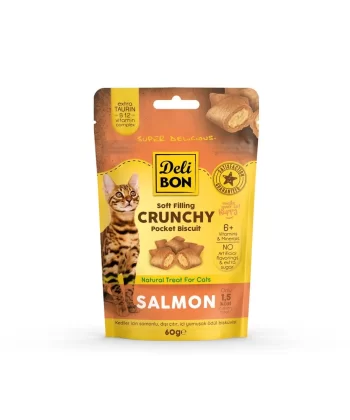 Delibon Cruncy İçi Dolgulu Ödül Bisküvisi - Somonlu 60gr