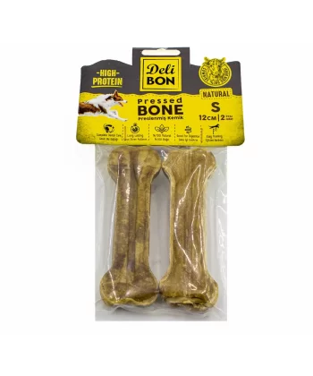 Delibon Deri Köpek Çiğneti Pres Kemik 2x12cm Natural