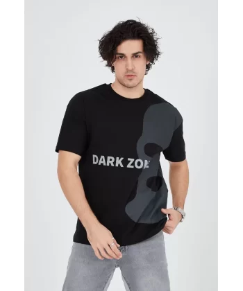 Erkek Baskılı T-Shirt - Siyah