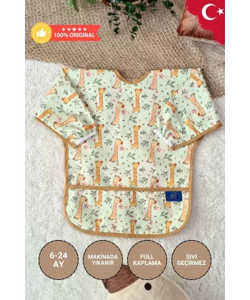 Forest Desenli Sıvı Geçirmez Unisex Aktivite Ve Mama Önlüğü 6-24 Ay