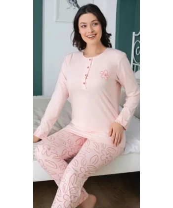 Freshness 207 Yarı Patlı Uzun Kol Pijama Takımı