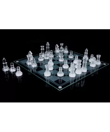 Glass Chess Cam Satranç Takımı (25 Cm X 25 Cm)