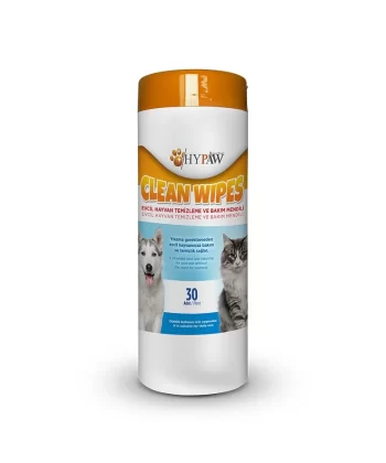 HYPAW Clean Wipes Kedi ve Köpekler için Temizleme ve Bakım Mendili 20x20cm (30'lu)