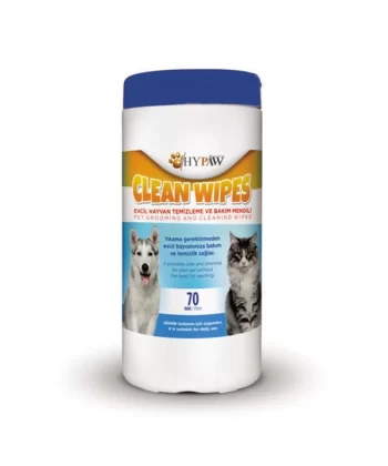 Hypaw Clean Wipes Kedi ve Köpekler için Temizleme ve Bakım Mendili 20x20cm (70'li)