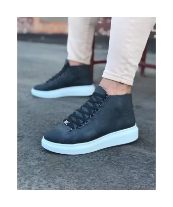 K&A  KA032 Gri Bağcıklı Sneakers  Yarım Bilek Bot