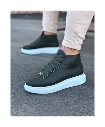 K&A  KA032 Haki Bağcıklı Sneakers  Yarım Bilek Bot