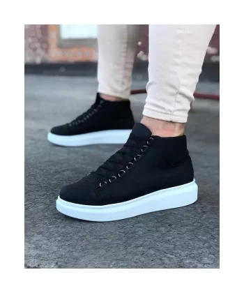 K&A  KA032 Siyah Bağcıklı Sneakers  Yarım Bilek Bot