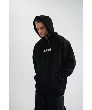 Kapşonlu Double Oversize Dijital Patchli SweatShirt - Siyah