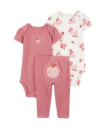 Kız Bebek Body Pantolon Set 3lü Paket Renkli