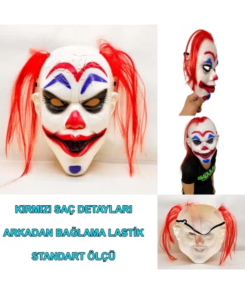 Kızıl Saçlı Joker Palyaço Maskesi