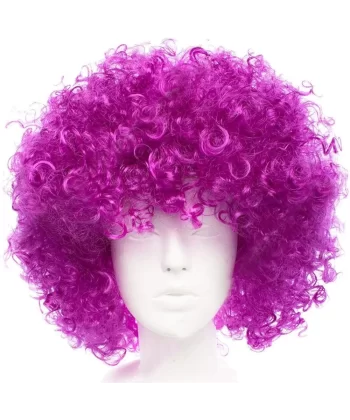 Koyu Mor Renk Violet Afro Bonus Saç Peruk