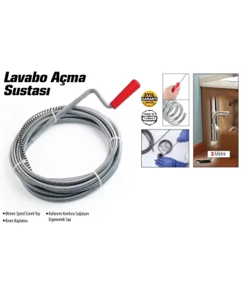 Lavabo Ve Gider Boruları Açacağı - Lavabo Açma Sustası - 3metre