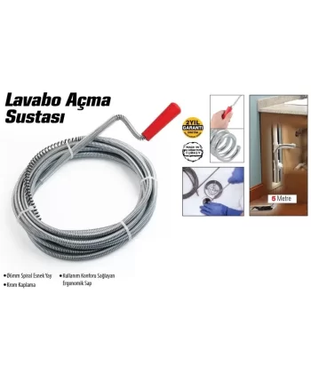 Lavabo Ve Gider Boruları Açacağı - Lavabo Açma Sustası - 5metre