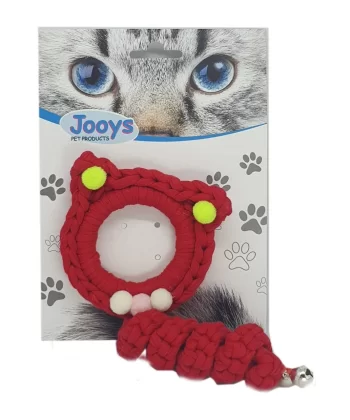 Markapet Jooys Zilli Kedi Örgü İpi 15 cm Kırmızı