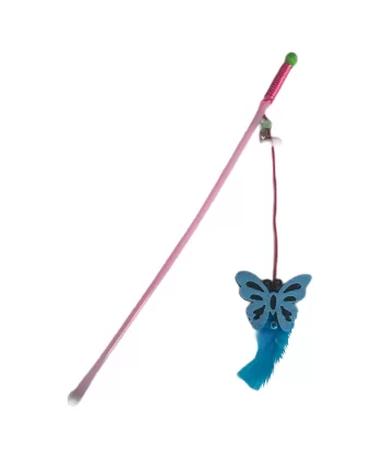 Markapet Plastik Saplı Kedi Oltası Kelebek Karışık Renk 42 cm