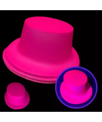 Neon Partisi Pembe Renk Plastik Fötr Şapka