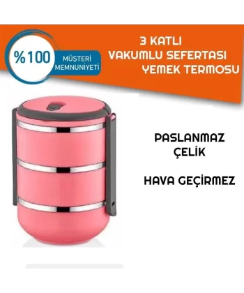 Sefer Tası Yemek Termosu Saklama Kabı Termosu 3lü - Çelik