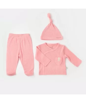 Soft Modal 3lü Zıbın Set  Pembe