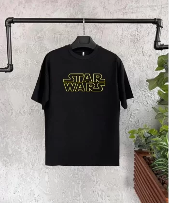 Star Wars Baskılı Çocuk T-Shirt - Siyah