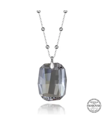 Swarovski Crystal Taşlı Top Zincir Baget Gümüş Kadın Kolye