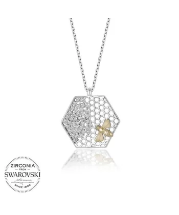 Swarovski Taşlı Gümüş Arı Bayan Kolye