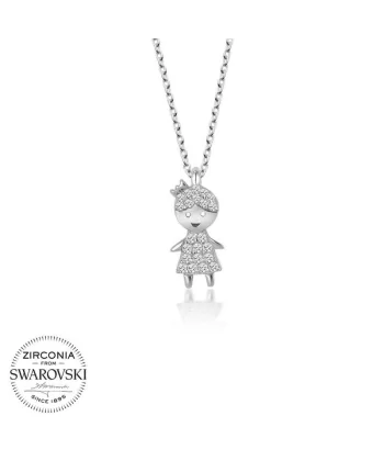 Swarovski Taşlı Gümüş Çocuk Bayan Kolye