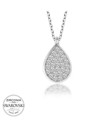 Swarovski Taşlı Gümüş Damla Bayan Kolye