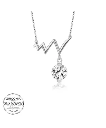 Swarovski Taşlı Gümüş Ritim Bayan Kolye