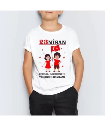 Unisex Çocuk Baskılı T-Shirt - Beyaz