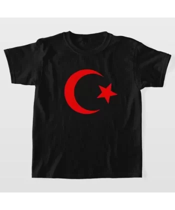 Unisex Çocuk Baskılı T-Shirt - Siyah