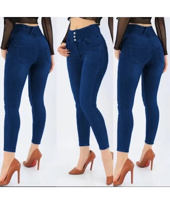 Yüksek Bel Likralı Jean Pantolon 90 Cm