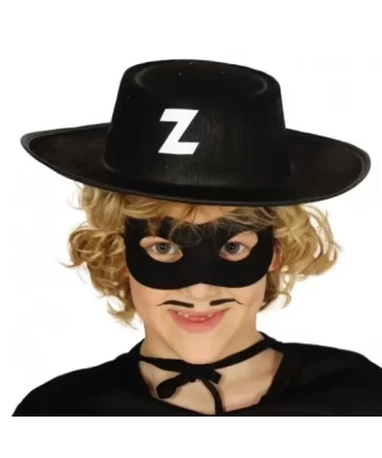 Z Logolu Zorro Şapkası Ve Zorro Maskesi Çocuk Boy