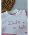 0-3 3-6 Ay Lucky Baby Nakışlı Es Çizgi Boy Şapkalı Kız Bebek Tulumu