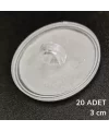 20 Adet Şeffaf Yuvarlak 3 Cm Çaplı Güçlü Disk Yapışkanlar