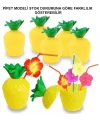 Ananas Hawaii Luau Aloha Pipetli İçecek Kabı Bardak 10x13 Cm 1 Adet