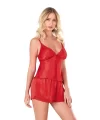 Arias Closet Petrol Mavi Saten Babydoll Şort Takımı