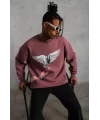 Erkek Güvercin Baskılı Sweatshirt - Gül Kurusu