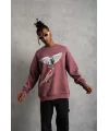 Erkek Güvercin Baskılı Sweatshirt - Gül Kurusu