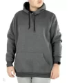 Erkek Uzun Kol Kapşonlu Basic Sweatshirt Hoodie - Füme