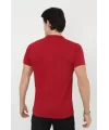 Erkek Yakalı Slim Fit Pike Çizgili T-Shirt - Kırmızı