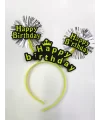 Happy Birthday Neon Renk Doğum Günü Tacı 12 Adet